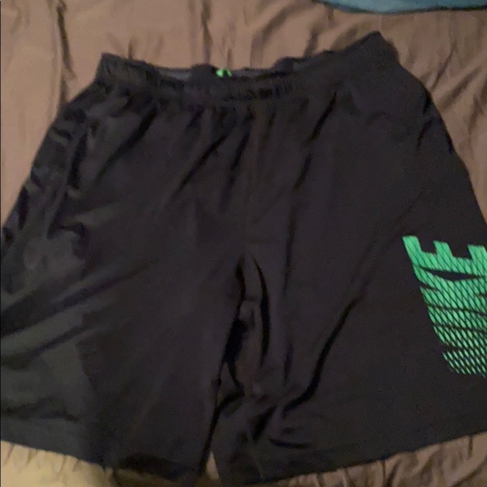 Nike dark navy and green shorts